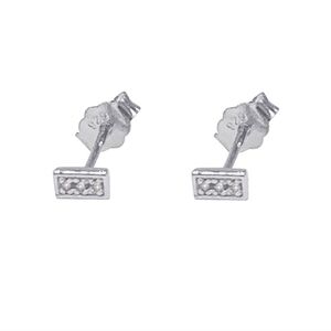 Adornia Baguette Diamond Earring Studs Silver Unisex